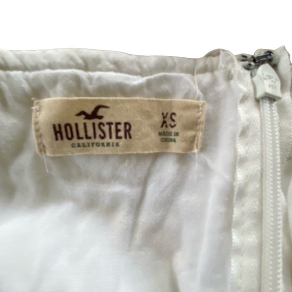 Hollister Ivory Crochet Lace Strappy Halter Maxi Dress Long Slit SZ XS - Picture 9 of 15